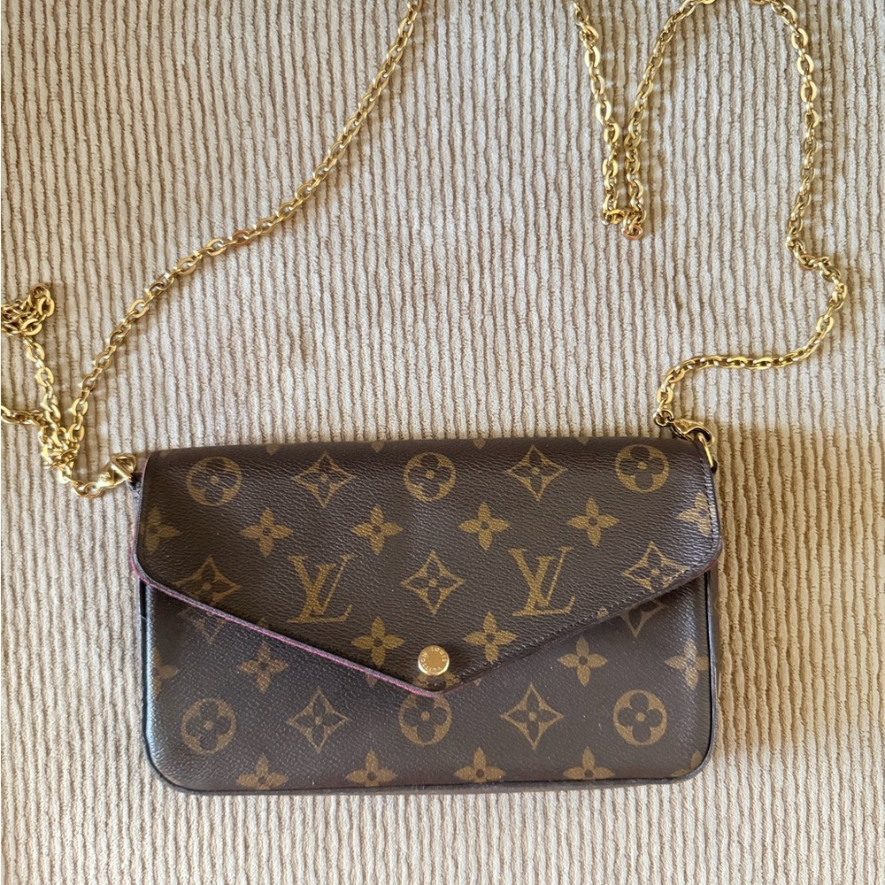 Louis Vuitton Monogram Crossbody with Gold Chain